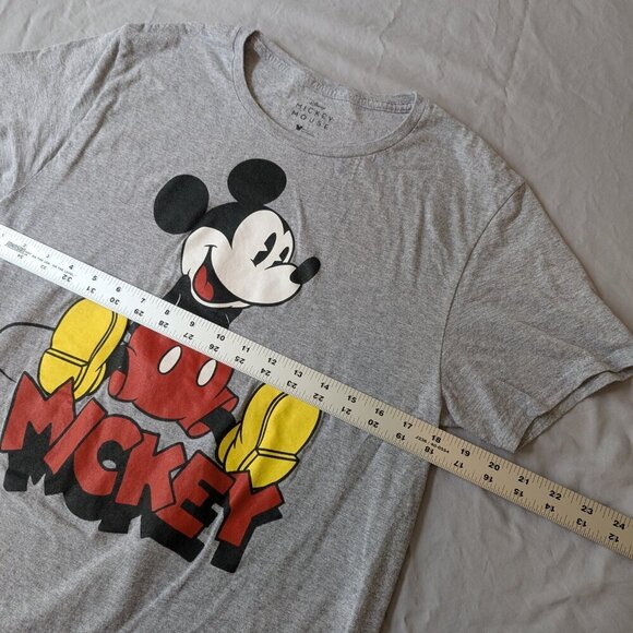 Retro Mickey Mouse shirt unisex Medium (38/40) Walt Disney gray EUC - Picture 2 of 7